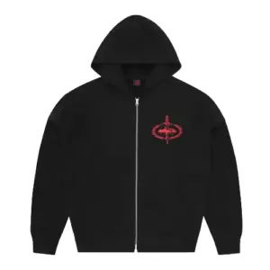 Black and Red Corteiz Hoodie
