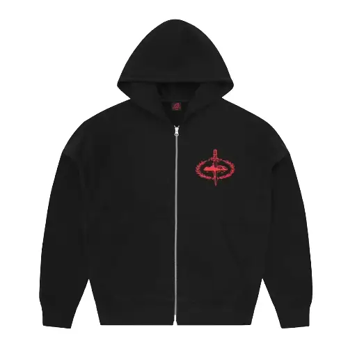 Black and Red Corteiz Hoodie Black and Red Corteiz Hoodie