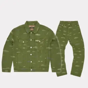 Corteiz Alcatraz Pattern Khakhi Tracksuit