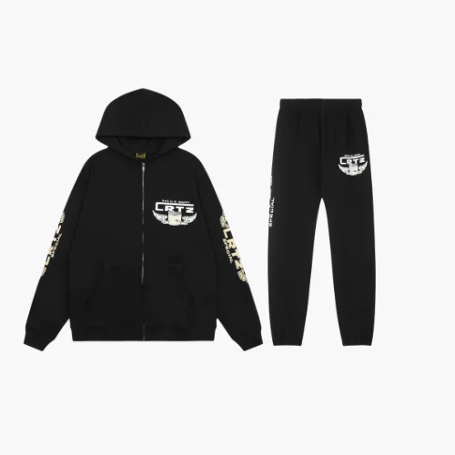 Corteiz Gasolina Double Zip Black Tracksuit Corteiz Gasolina Double Zip Black Tracksuit