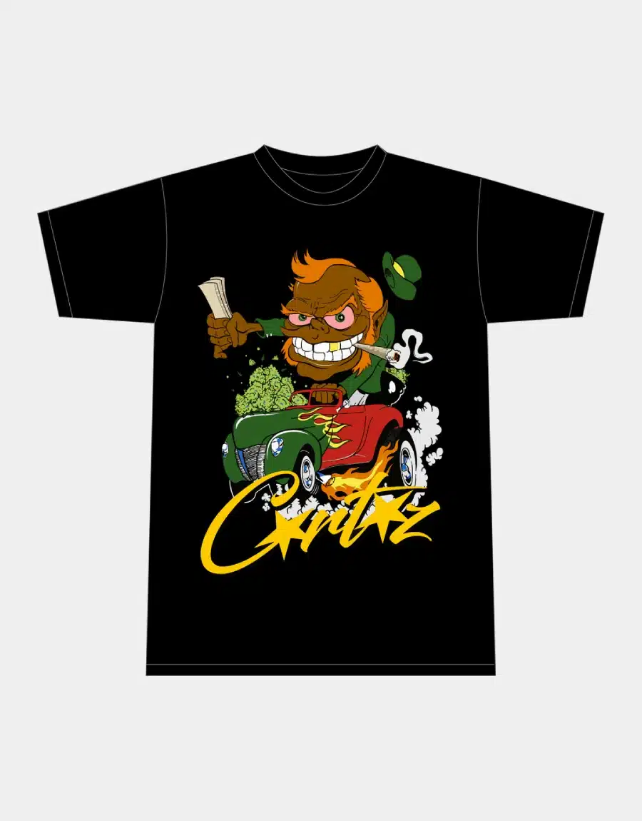 Corteiz Leprechaun 420 T-shirt Black Corteiz Leprechaun 420 T-shirt Black