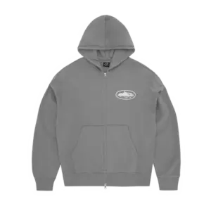 CORTEIZ ISLAND PUFF PRINT ZIP HOODIE [GULLY GREY]