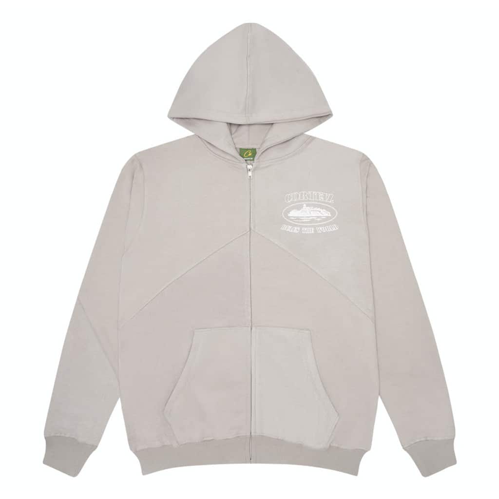 Corteiz Superior V2 Zip-Up Hoodie in Stone Grey Corteiz Superior V2 Zip-Up Hoodie in Stone Grey
