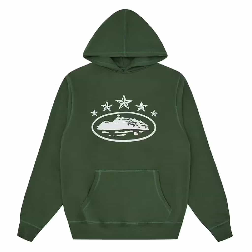 Corteiz 5 Starz Alcatraz Hoodie in Green Corteiz 5 Starz Alcatraz Hoodie in Green
